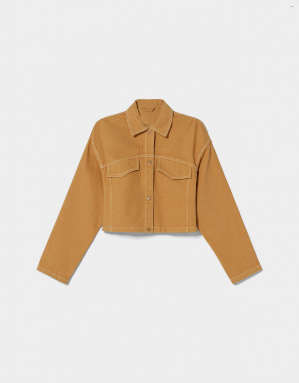 Truckerjacke aus Baumwolle mit Kontrastfarbe