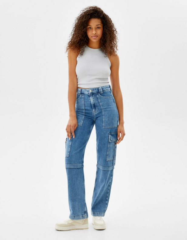 Doppelpack Ärmellose Shirts mit Patentmuster