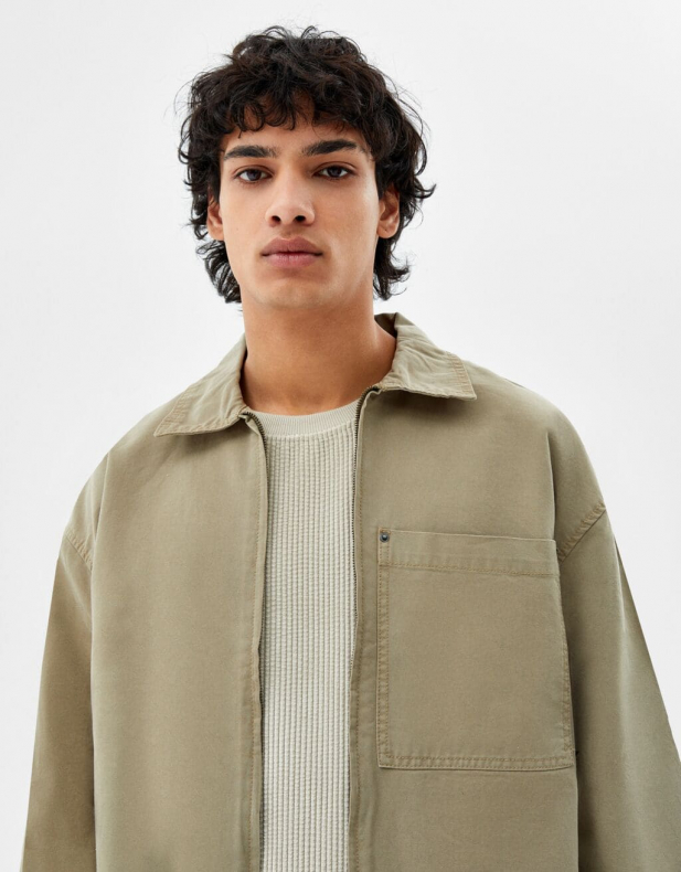 Baumwolljacke mit Reißverschluss