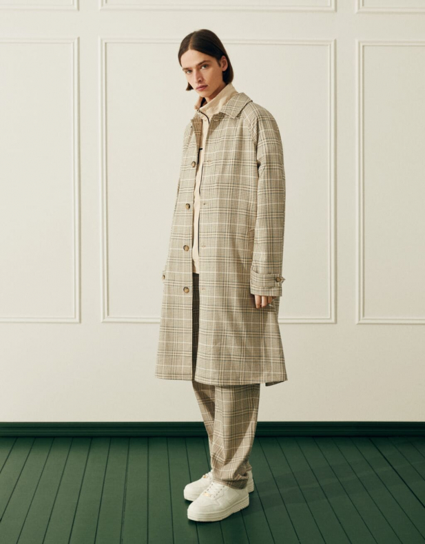 Karierter Trenchcoat