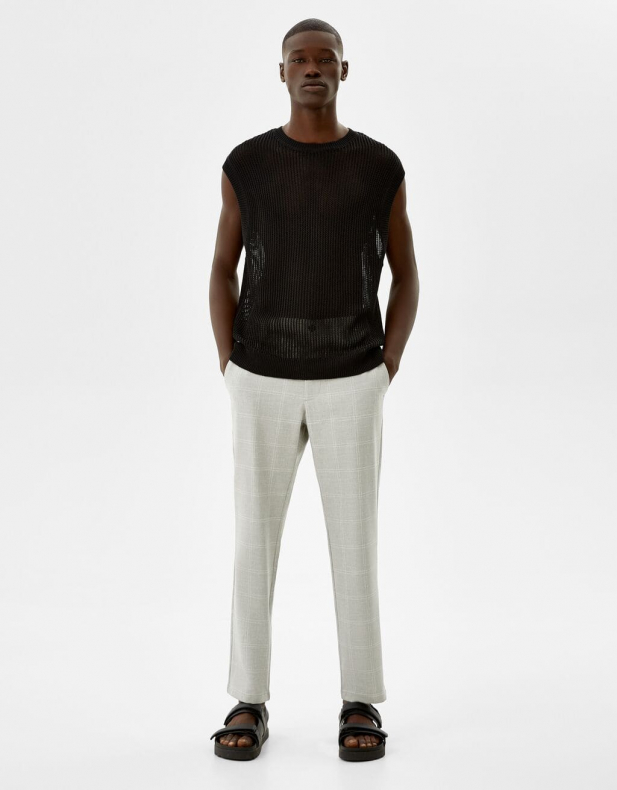 Eng geschnittene Slim-Fit-Hose mit seitlichem Gummizug