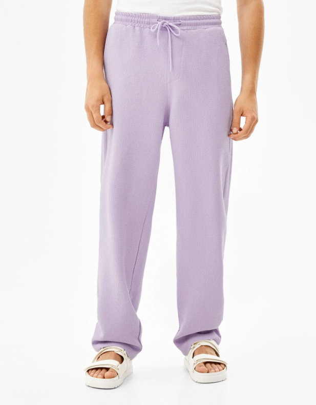 Wide Leg-Joggerhose mit Textur